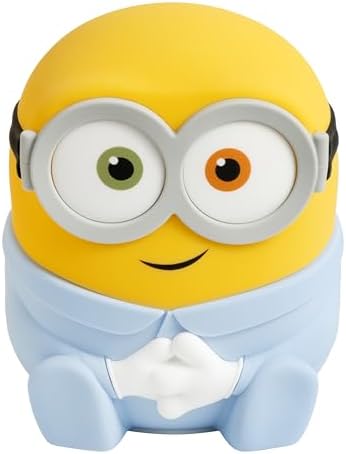 Minions Bob SquishyGlo Silicone Night Light, Officially Licensed Soft Touch Rechargeable Lamp with Auto-Off Timer for Bedrooms & Home, Kids & Adults| Paladone