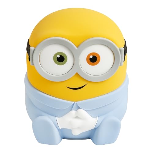 Minions Bob SquishyGlo Luz nocturna de silicona, lámpara recargable de tacto suave con licencia oficial con temporizador de apagado automático para dormitorios y hogar, niños y adultos Paladone