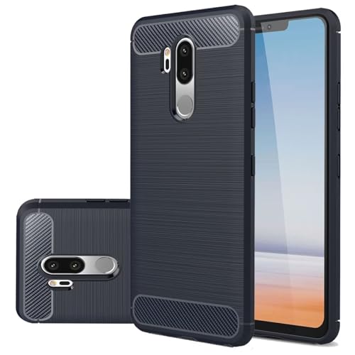 Gufuwo Schutzhülle für LG G7 ThinQ Hülle,G7 Plus ThinQ/G7+ ThinQ, für LG G7 One/für LG X5 One/für LG Q9 One Superdünne Carbonfaser-Optik Hülle TPU Rückseite Kratzfeste Handyhülle für LG G7 ThinQ blau