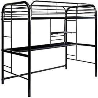 Bowery Hill Transitional Metal Twin Over Workstation Bunk Bed in Black