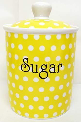 yellow tea coffee sugar canisters next