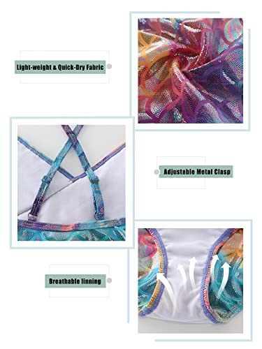 Image of Girls One Piece Swimsuits Mermaid Bathing Suits Summer Swimsuit 2-14 Years