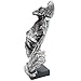 Silence is Golden Statue Thinker-Sculpture - Abstract Handcraft Keep Silent Men Figurine Creative Office Decor Face Sculpture(Silver)