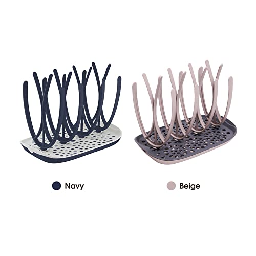 Mother-K Baby Bottle Drying Rack With Tray, Adjustable Holder For Baby Bottles, Pacifier And Pump Parts (Beige) #TOP6