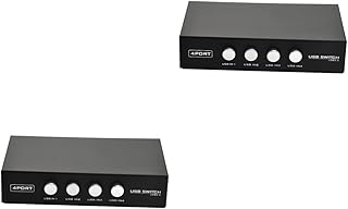 Hemobllo 2pcs Printer share switch USB 2. 0 sharing switch Printer sharing switch USB 4 Port USB printer switch USB sharing switch USB 2.0 sharing switch controller