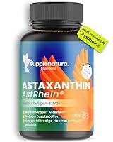 EINFÜHRUNGSANGEBOT* Astaxanthin 8mg hochdosiert | 130 Kapseln | MARKENROHSTOFF: AstRhein® | Quellwasser Kultivierung | Vegan - Astaxantin von SUPPLENATURA®
