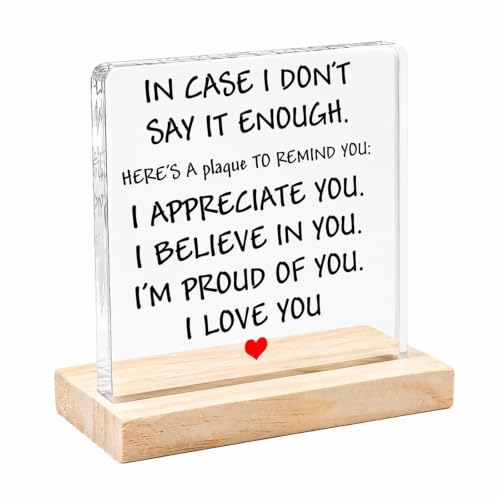Image of Gift for Her Him, Acrylic Plaque Gifts for Wife Husband Girlfriend Boyfriend on Wedding Anniversary Birthday Valentines Day Christmas, Romantic I Love You Presents, Engagement Thank You Gift