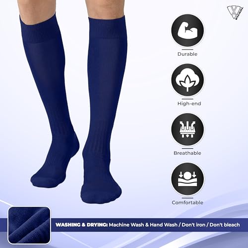 Vizari Soccer Tube Socks for Youth & Adult - Compression Socks with Cushioning Support for Football, Baseball, Rugby & Hockey2