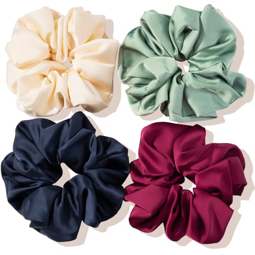 Lolalet Big Scrunchies for Women 5.9 Inch Large Satin Scrunchies, Jumbo Oversized Elastic Hair Ties