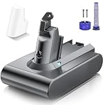 V6 Akku für Dyson, Powtree Ersatzakku für Dyson V6 DC62 SV03 DC58 DC59 DC61 DC72 DC74 SV04 SV05 SV06 SV07 SV09 Animal Absolute Staubsauger (2 Filter + 1 Batterie Schutzkappe + 2 Schrauben)
