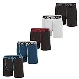 Body Glove Men's Underpants, 5-Pack Moisture Wicking Performance Boxer Briefs, Large