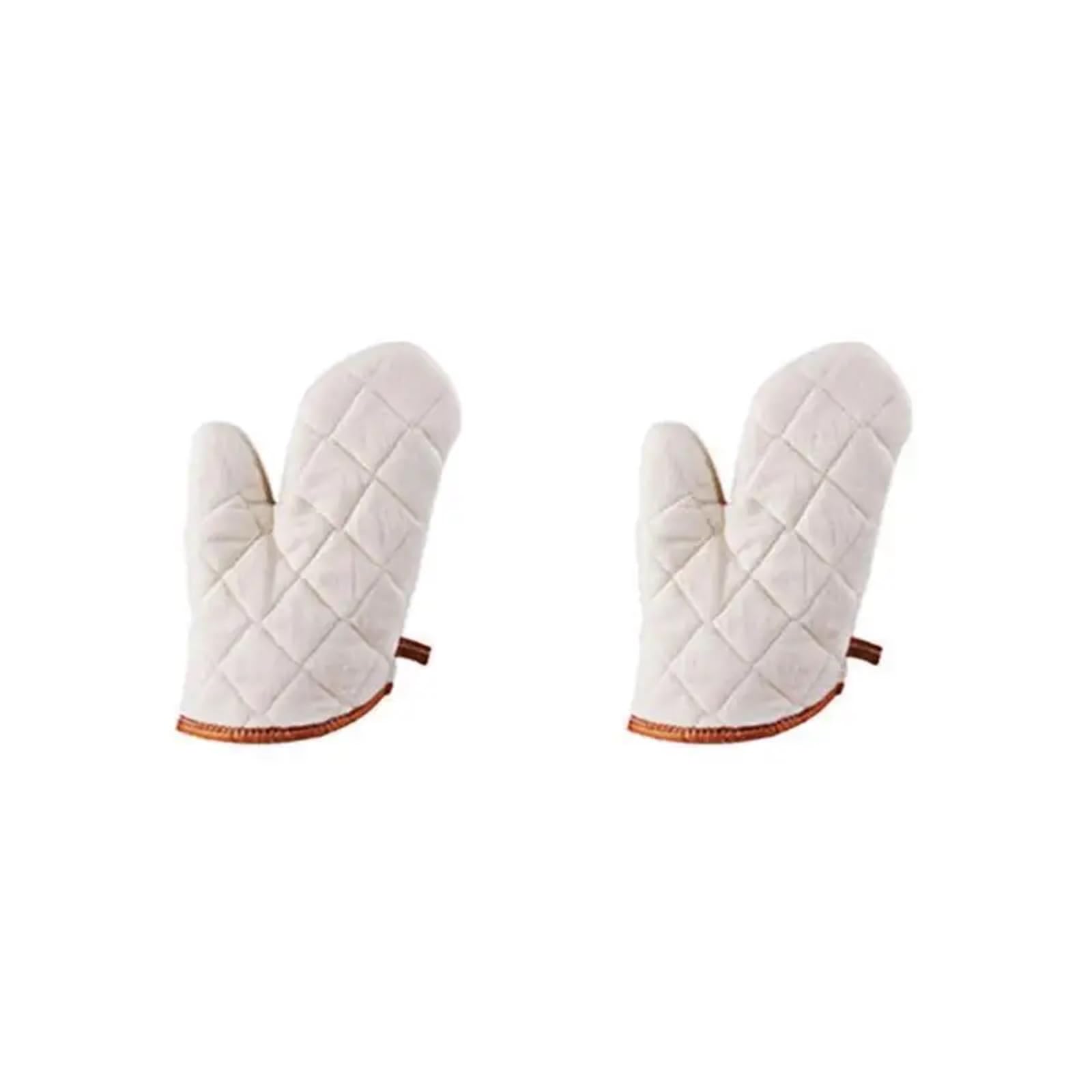 MRKU Gants de Cuisine en Coton Blanc, Lot de 2, antidérapants et résistants à la Chaleur, pour la Maison, Le Restaurant et Les grillades.