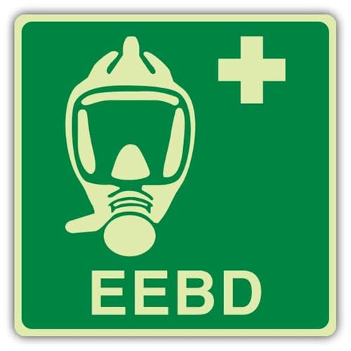 Panneau EEBD photoluminescent V Safety en plastique rigide 200x200mm