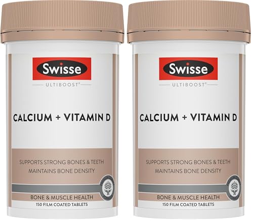 Swisse Ultiboost Calcium + Vitamin D - Supports Absorption Of Dietary Calcium - 150 Tablets (Pack of 2)