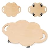 Planche à Roulettes Bois Enfant, Balance Board avec Poignées et Roues Silencieuses, Plan...