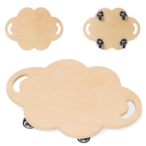Rollbrett Kinder, Balance Board mit Haltegriffen und Flüsterrollen, Kinder Sportgeräte Indoor Outdoor, Fördert Gleichgewicht und Motorik, Holz Rollbrett für Jungen und Mädchen ab 3 4 5 Jahre Rollbrett Kinder, Balance Board mit Haltegriffen und Flüsterrollen, Kinder Sportgeräte Indoor Outdoor, Fördert Gleichgewicht und Motorik, Holz Rollbrett für Jungen und Mädchen ab 3 4 5 Jahre