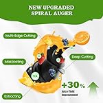 Cold Press Juicer, Juicer Machines with 4.35'' Wide Feed Chute, Stainless Steel Masticating Juicers Easy to Clean, Ergonomic Operational Panel Design, High Juice Yield, Platinum Color Knob - Image 3