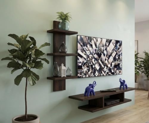 Image of Big topTv Cabinet Floating Shelves with 36 inches Broad Base Spread for Wall Set,Wall Mounted Shelf for Living Room, Bedroom, Outdoor,Gallery,Stairs (Dark Wenge)
