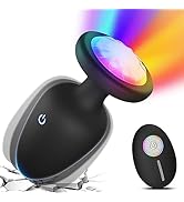 ChicLSQ LED Leuchtender Anal Plug Vibrator mit 10 Vibrationsmodi Fernbedienung Silikon Analvibrat...