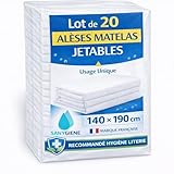SANYGIENE | Alèse Matelas Jetable 140X190 cm | Lot de 20 Alèses Elastiques | Non Lavable | Hygiène Literie Médical   Tourisme   Location Saisonnière | Protection Anti Tâches et Salissures