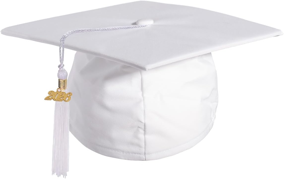 Preschool and Kindergarten Matte Graduation Cap and Tassel with Year Charm Sets