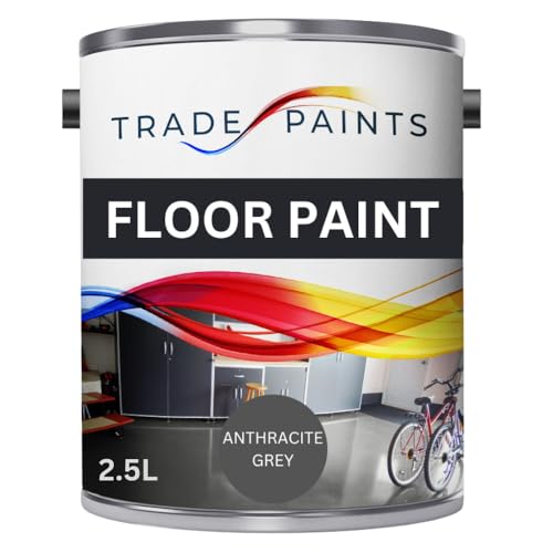 Trade Paints Heavy Duty Quick Dry Floor Paint - Garage, Workshop, Warehouse, Industrial Floor Paint - Ideal For Concrete, Stone, Brick, Wood & Metal (Anthracite Grey, 2.5 l Pack of 1)
