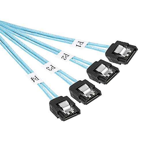 Twozoh Slim Line Mini Sas 4.0 Sff-8654 4I 38 Pin Host To 4 Sata 7 Pin Target Hard Disk Fanout Raid Cable 0.5M/1.6Ft #TOP4