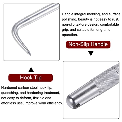 Harfington 10.63" Manual Handheld Rebar Tie Wire Tools With Embossing Handle, Pull Tie Wire Twisting Fence Chrome Plated Hardened Carbon Steel Concrete Tools For Recoil And Twisting Action #TOP3
