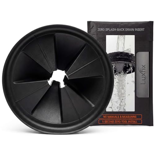 Luxfix Garbage Disposal Splash Guard 3 3/8" | 5-Second Zero-Tool Install | Compatible With InSinkErator Evolution, Replacement for QCB-AM - Rubber Drain Insert to Reduce Noise & Splashing (1)