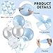 Gejoy 50 Pcs Bachelorette Party Decorations Blue White Silver Clear Balloons 12