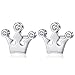 Produktbild Wiftly 1 Paar Fashion Elegante Prinzessin Ohrstecker Zirkonia Krone mattiert glänzend Sterling Silber 925 König Ohrringe