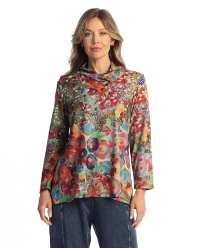 Jess & Jane Novelty Brush Gathered Neck Top - NB6