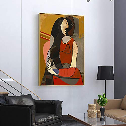 Picasso Peintures Célèbres Femme Assise Impression Sur Toile 100x130cm Cadre Intérieur