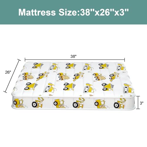 Image of 3 Inch 38x26 Mattress, No Gaps Edge Reinforcement High Density Foam, Odorless and Steady, Certipur-us and Oeko -tex Certified, Truck