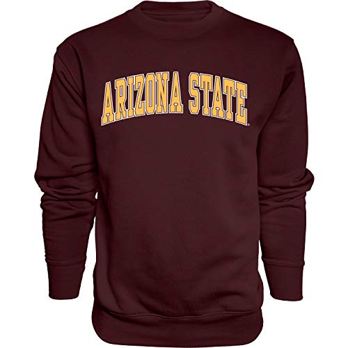 Blue 84 Men's Arizona State Sun Devils Arching Team Color Crewneck Sweatshirt, Arizona State Sun Devils Maroon, X-Large