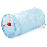 Der beste Weg: Es verfügt über 3 geräumige Tunnel, eingebautes Papier zum Platzen von Falten, Gucklöcher und Klingelspielzeug. Diese beliebte Tunnelrutsche macht Ihren Kätzchen mehr Spaß.