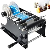 YQDDM Round Bottle Self-Adhesive Labeling Machine, with Adjustable Handle, Stainless Steel for Diameter 15-120mm, Fast and Accurate, for Bottles