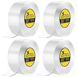 12M Double Sided Tape Heavy Duty, Strong Double Sided Sticky Tape, Double Sided Carpet Tape Clear Tape Nano Tape, Traceless Transparent Double Sided Adhesive Tape for Office, Home, Kitchen, Party, Car