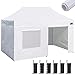 Eurmax Premium 10 x 20 Ez Pop up Canopy Instant Canopies Commercial Grade Outdoor Canopy Package Deal Party Tent Wedding Gazebo Quick shelter with 4 Sidewalls Bonus Roller Bag (White)
