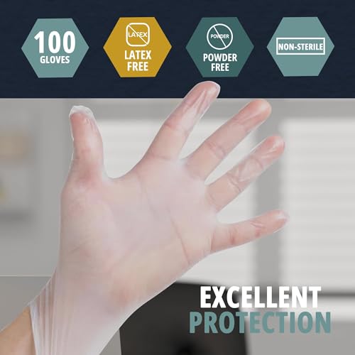 MedPride Powder-Free Vinyl Exam Gloves, Large, Box/100 by MedPride