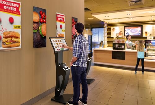 CTA Sleek Floor Stand Kiosk for Monitors – Floor Stand with Printer Slot 15" to 32" up to 60lbs - for Check-in & POS Stations & More - Black (ADD-LDSLEEK) by CTA Digital - Image 7