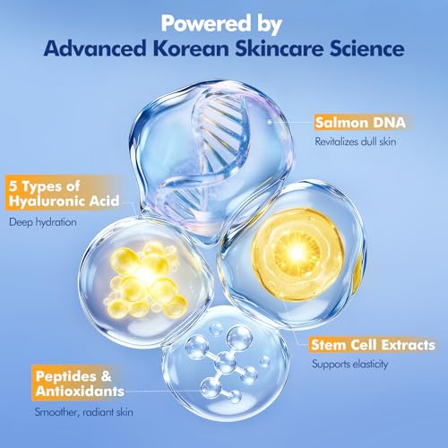 TRSTAY LUXE Stem Cell & Salmon DNA PDRN Serum – Microneedling Aftercare Anti-Aging Face Serum with Peptides & Hyaluronic Acid – 1.5 mL × 30 Vials, Korean Skincare Formula