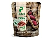 PlantLife Cacahuetes con piel BÍO 1kg – cacahuetes crudos – sin tostar y sin sal – 100% Reciclable