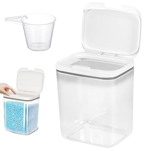 Boîte de Rangement pour Détergent, 5,5L Boite Lessive, Boîte de Rangement pour Poudre à Laver, Récipient pour Poudre à Lessive Grande Capacité Boite...