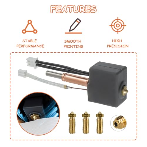 JAMHER Kobra 3 Hotend 3D Printer Extruder Kit with 3 Brass Nozzles 0.4mm for Kobra 3, Kobra 3 Combo - Thumbnail 6