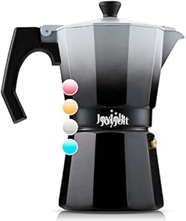 JoyJolt Italian Moka Pot 6 Cup Stovetop Espresso Maker. Pink Aluminum Coffee Percolator Coffee Pot With Heat Resistant Handles! Portable Espresso Maker Camping Coffee Pot, Stove Top Cafetera