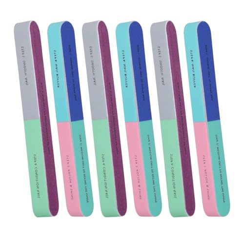 SGERUFZ Lot de 4 limes à ongles professionnelles 7 côtés Lime à ongles pour ongles naturels 7 surfaces colorées pour une utilisation polyvalente et des ongles