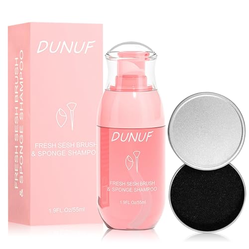 Kit de limpieza de brochas de maquillaje, limpiador de brochas de maquillaje con caja de esponja, elimina colores de sombras, colores cosméticos diarios, secado rápido. (55ml)