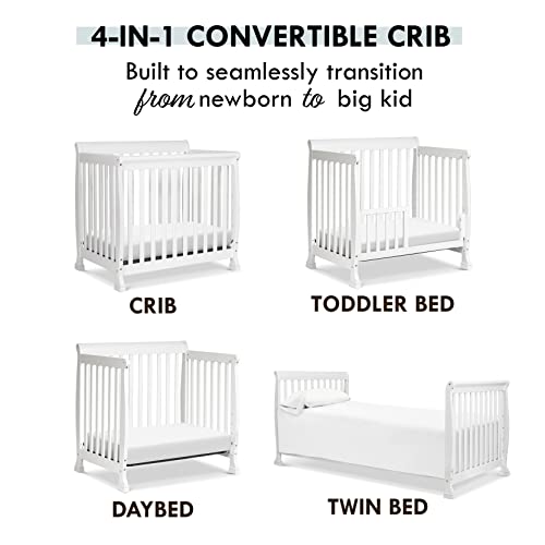 Davinci Kalani 4-In-1 Convertible Mini Crib In White, Greenguard Gold Certified #TOP5