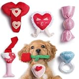 Nocciola Giocattoli da masticare per cani di piccola e media taglia con sonaglio, set da 7 pezzi, per San Valentino, giocattoli interattivi per cuccioli